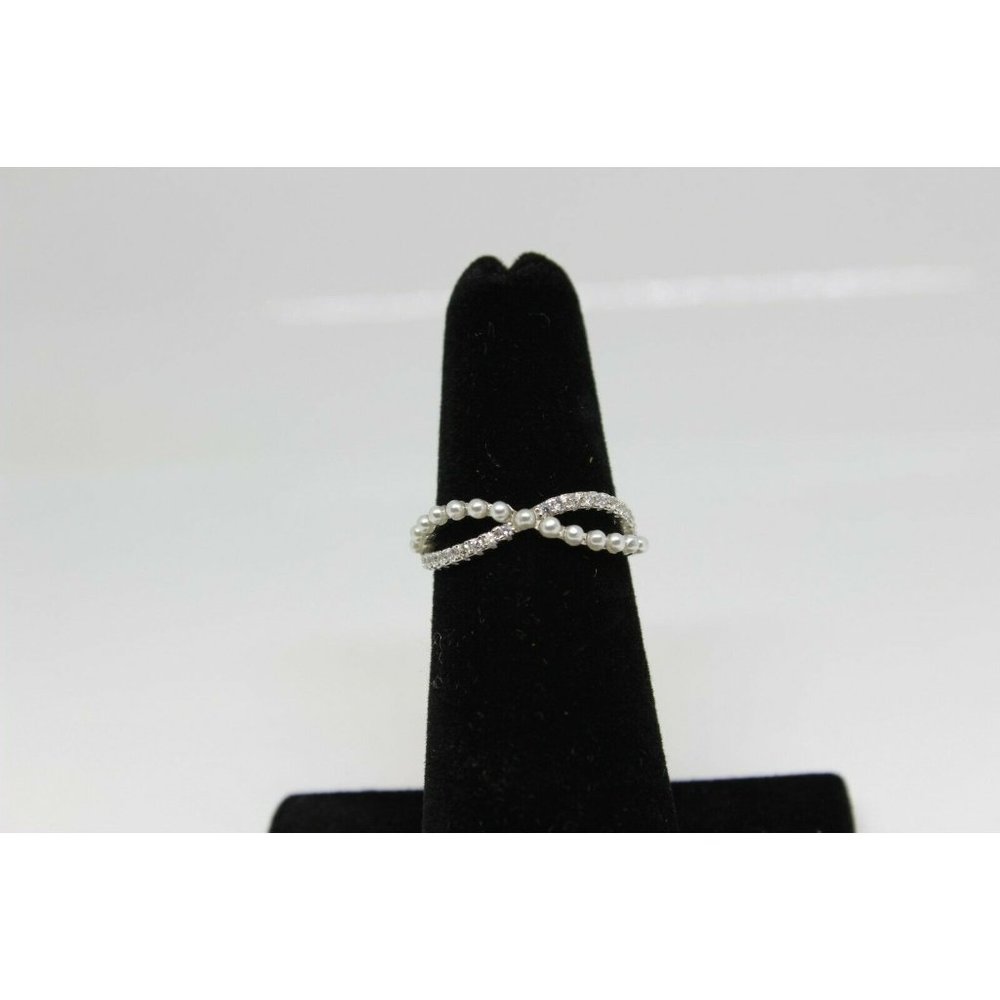 Sterling Silver Ring w/ CZ and Freshwater Pearls